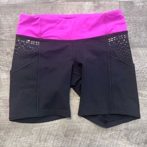 Lululemon Run Dart & Dash Shorts Black/POW Pink Womens Sz. 4